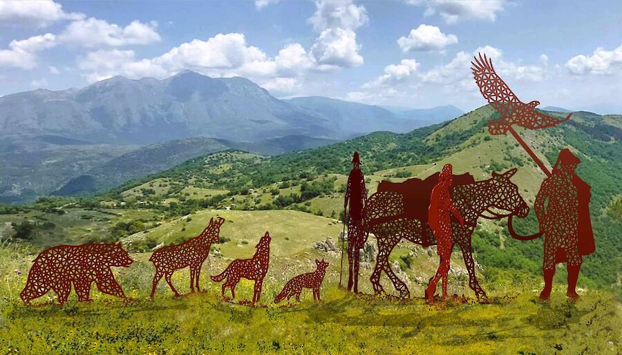 Un bozzetto dell’opera vincitrice collocato in ambiente